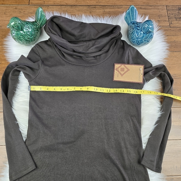 Fair Indigo Organic Pima Cotton Cowlneck Dress Size Small - Picture 10 of 12